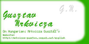 gusztav mrkvicza business card